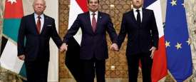 الرئيسان الفرنسي والمصري وملك الأردن